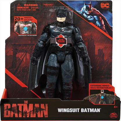 Figura De Acción Batman 12'' Traje Alado Dc Comics Con Luces Y