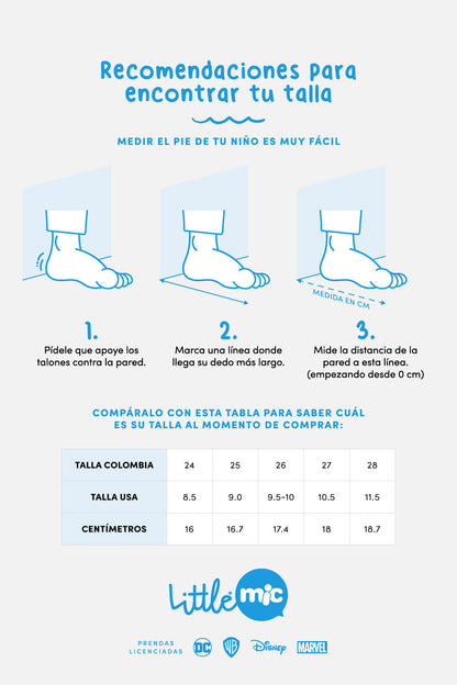 Tenis de  LittleMic gris y azul para niño