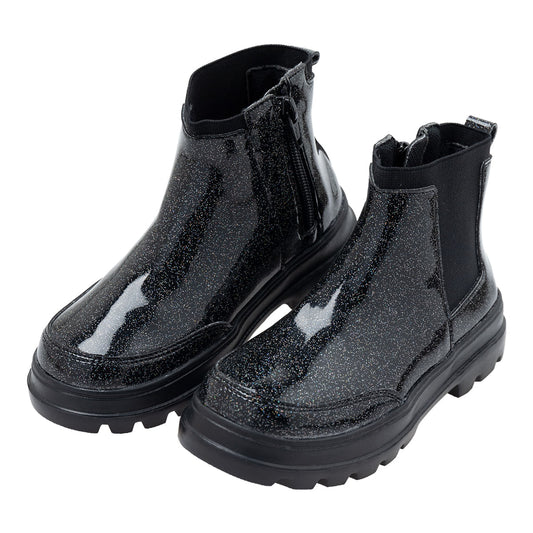 Botas con brillantes y elásticos para bebé niña