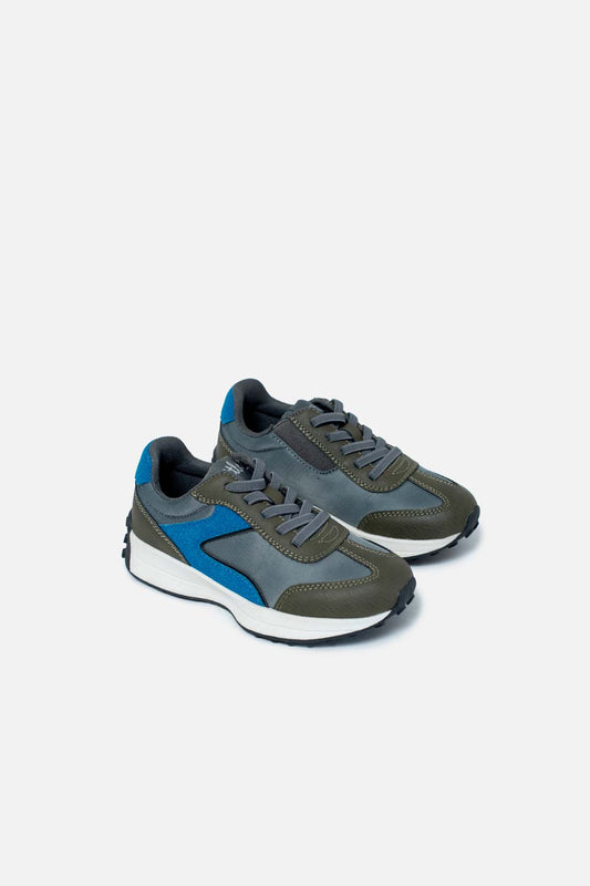 Tenis de  LittleMic gris y azul para niño