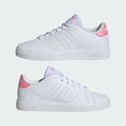 Tenis Adidas Niña Advantage Base 2.0 Blanco Rosa ID3886