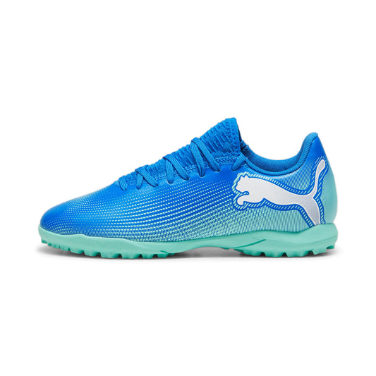 Puma Future 7 Play Tt Jr Guayos azul de niño para futbol