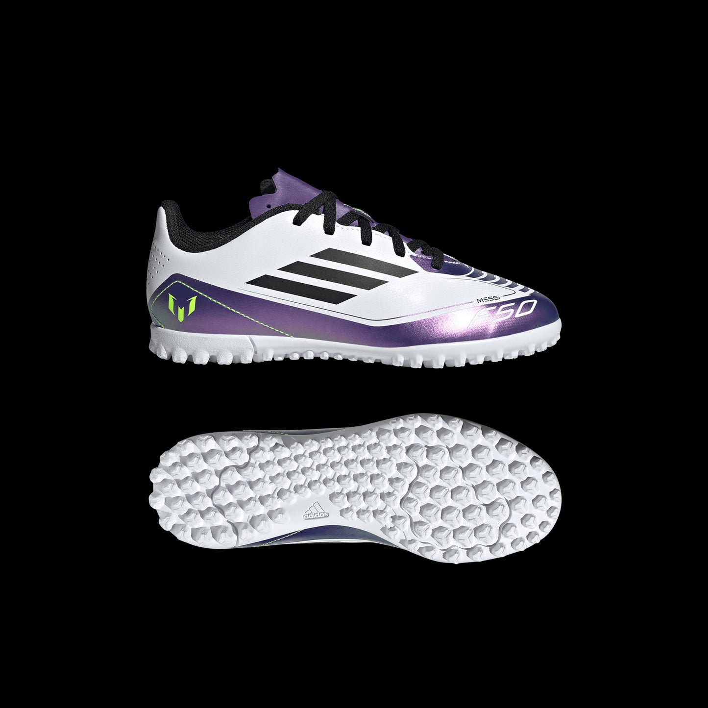 Adidas F50 Club Tf J Messi Guayos blanco de niño para futbol