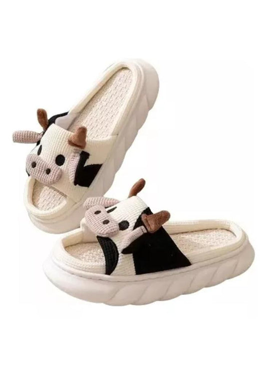 Pantuflas Antideslizantes Con Diseño De Vaca