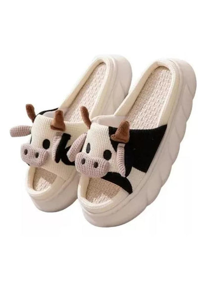 Pantuflas Antideslizantes Con Diseño De Vaca