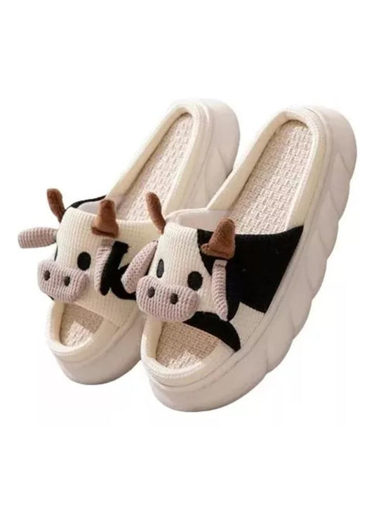 Pantuflas Antideslizantes Con Diseño De Vaca