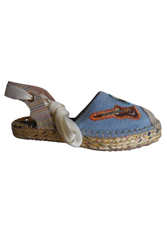 Sandalia Tipo Espadrila Romana Calzado Guerreros Ps 117 Índigo Claro