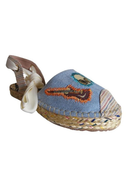 Sandalia Tipo Espadrila Romana Calzado Guerreros Ps 117 Índigo Claro