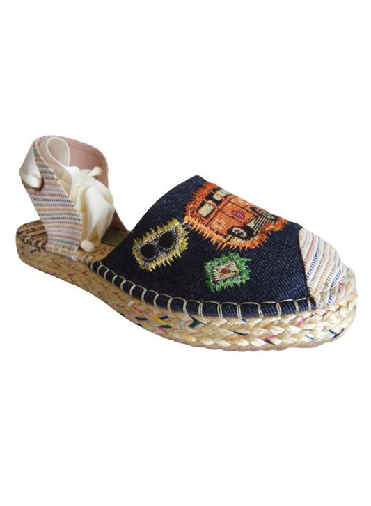 Sandalia Tipo Espadrila Romana Calzado Guerreros Ps 117 Índigo Oscuro