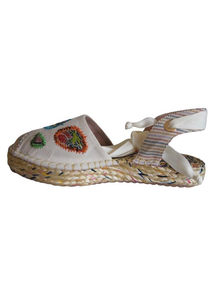 Sandalia Tipo Espadrila Romana Calzado Guerreros Ps 117 Natural