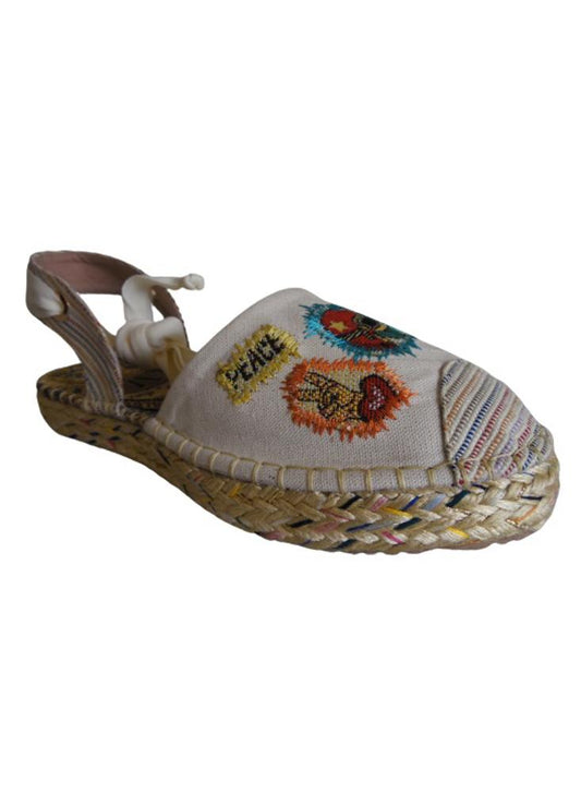 Sandalia Tipo Espadrila Romana Calzado Guerreros Ps 117 Natural