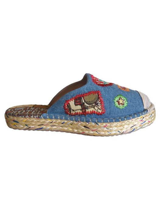 Sandalia Tipo Espadrila Sueca Calzado Guerreros Ps 072 Índigo Claro