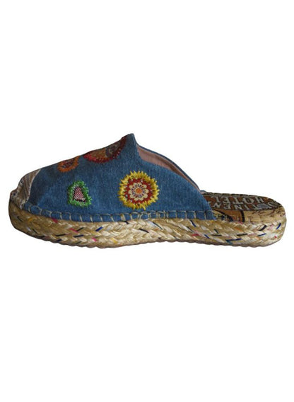 Sandalia Tipo Espadrila Sueca Calzado Guerreros Ps 072 Índigo Claro