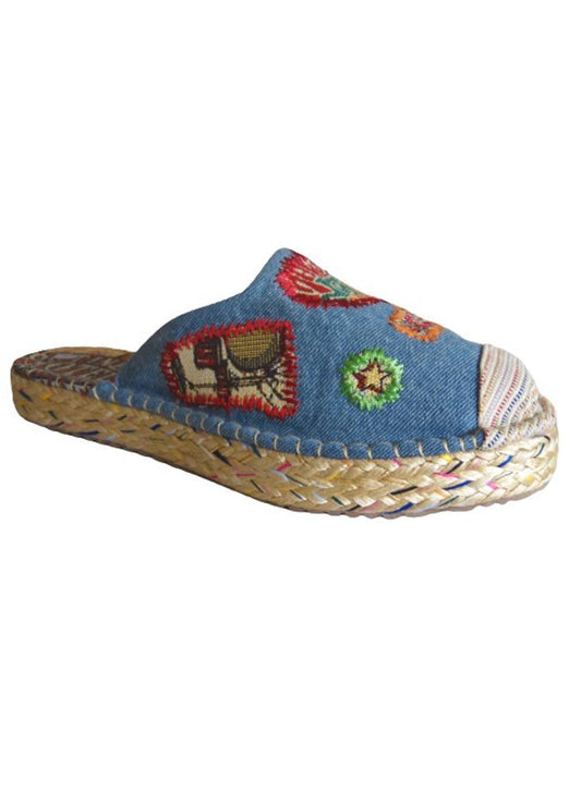 Sandalia Tipo Espadrila Sueca Calzado Guerreros Ps 072 Índigo Claro