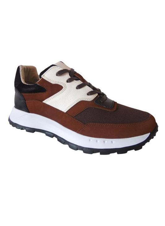 Sneakers Para Hombre En Cuero Calzado Guerreros Oh 2202 Coñac