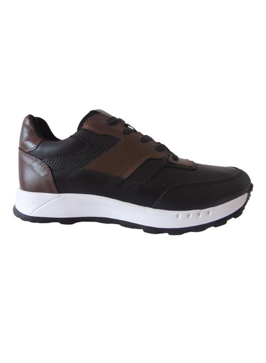 Sneakers Para Hombre En Cuero Calzado Guerreros Oh 2202 Negro X Café