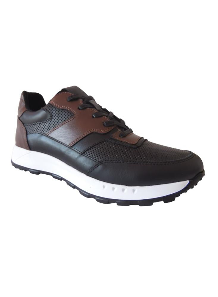Sneakers Para Hombre En Cuero Calzado Guerreros Oh 2202 Negro X Café