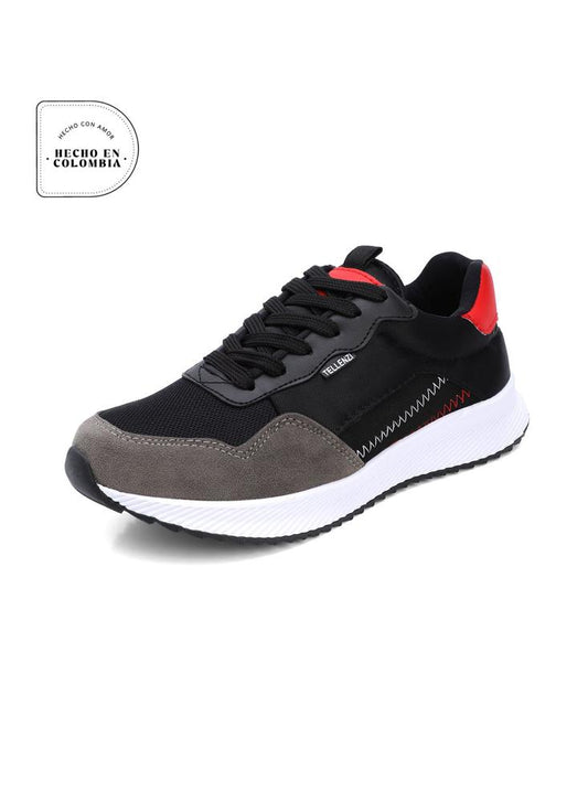 Tenis Hombre Negro Rojo Tellenzi 423