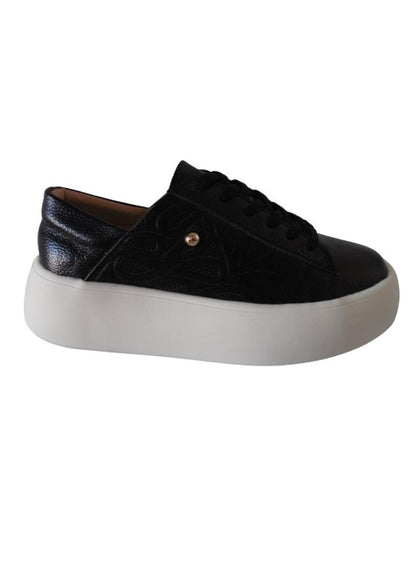 Tenis Tipo Sneakers Con Plataforma Para Mujer Calzado Guerreros Lf 003 Negro