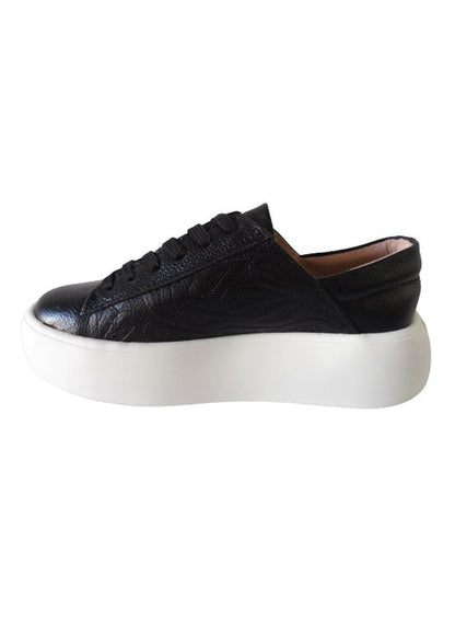 Tenis Tipo Sneakers Con Plataforma Para Mujer Calzado Guerreros Lf 003 Negro