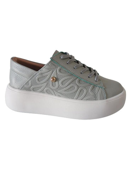 Tenis Tipo Sneakers Con Plataforma Para Mujer Calzado Guerreros Lf 003 Verde Eucalipto