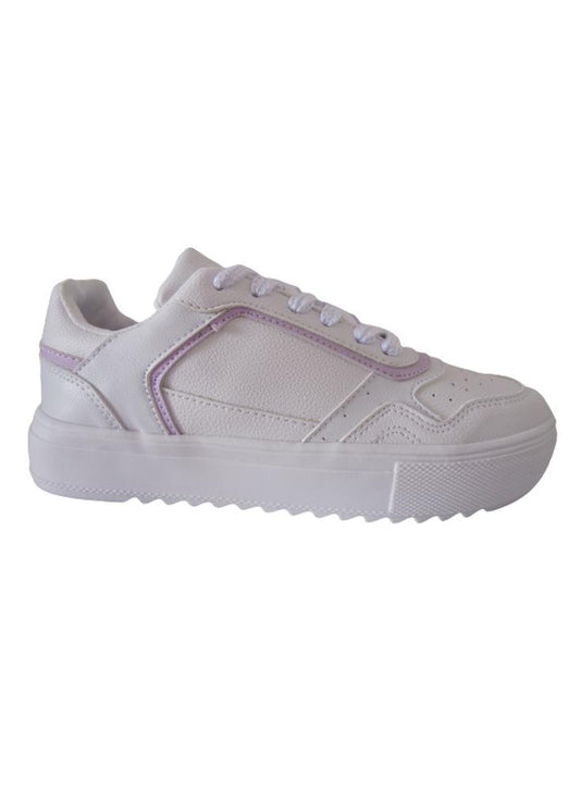 Tenis Urbanos Para Mujer Calzado Guerreros Gi 001 Blanco X Lila