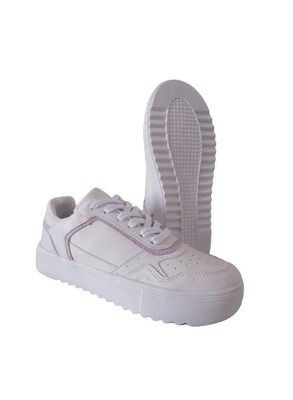 Tenis Urbanos Para Mujer Calzado Guerreros Gi 001 Blanco X Lila