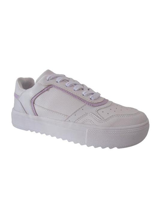 Tenis Urbanos Para Mujer Calzado Guerreros Gi 001 Blanco X Lila