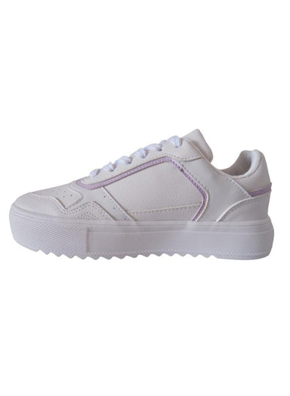 Tenis Urbanos Para Mujer Calzado Guerreros Gi 001 Blanco X Lila