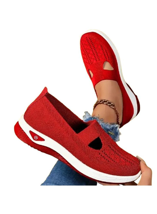 Zapatillas Ligeras Para Mujer Color Rojo
